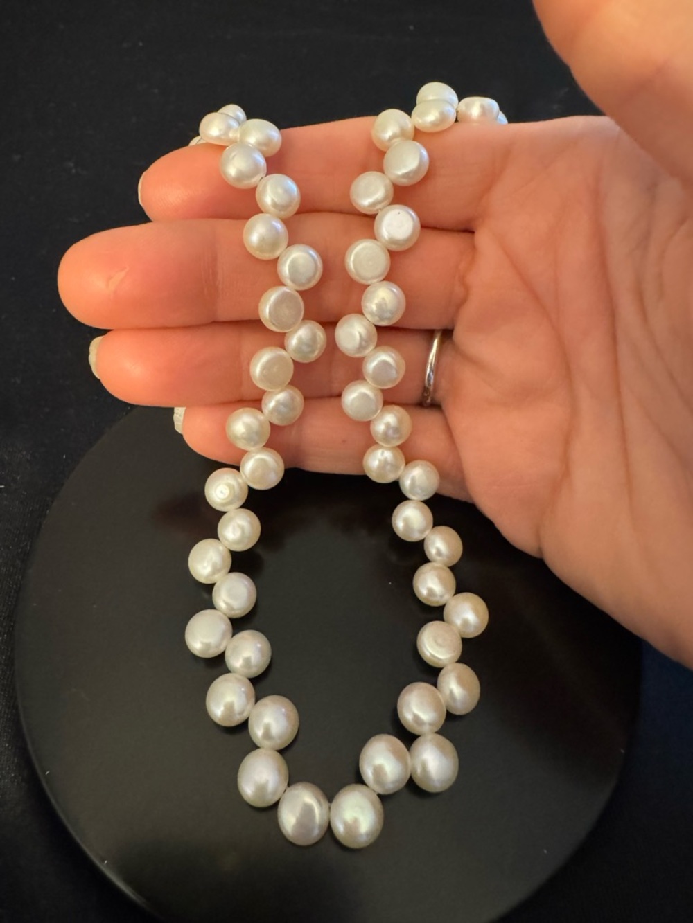 Genuine Freshwater Pearl Necklace 18” Sterling Silver Clasp - Picture 5 of 5